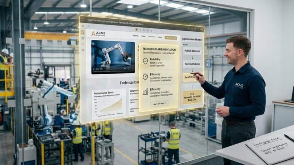 High converting landing pages und technische Argumentation für Lead Generierung für Industrieunternehmen und b2b 2 High-Converting B2B Landingpage für Anlagenbauer